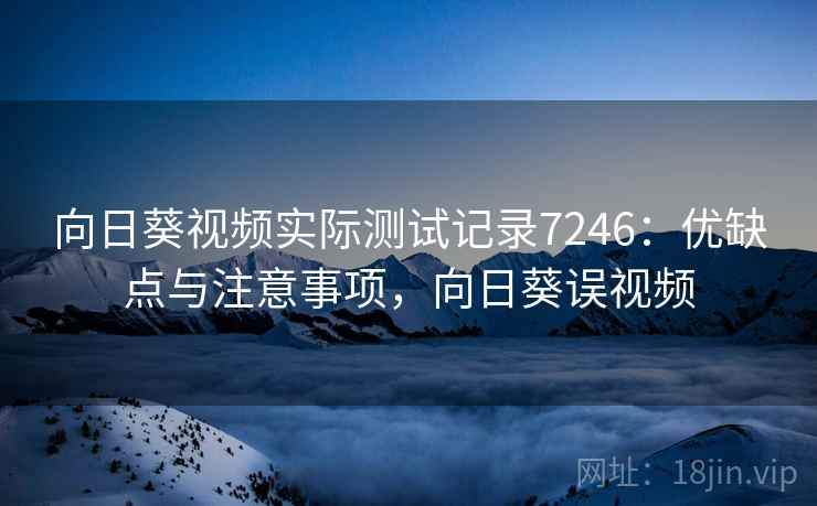 向日葵视频实际测试记录7246：优缺点与注意事项，向日葵误视频